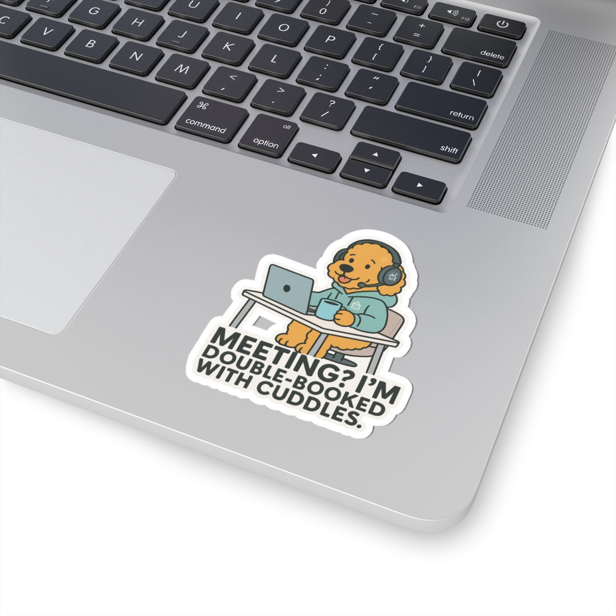 Double-Booked With Cuddles Sticker