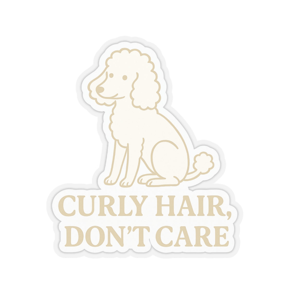 Curly Hair, Don't Care Sticker
