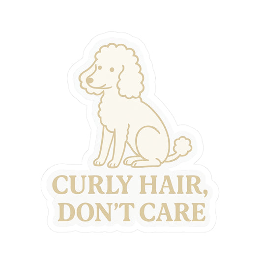 Curly Hair, Don't Care Sticker