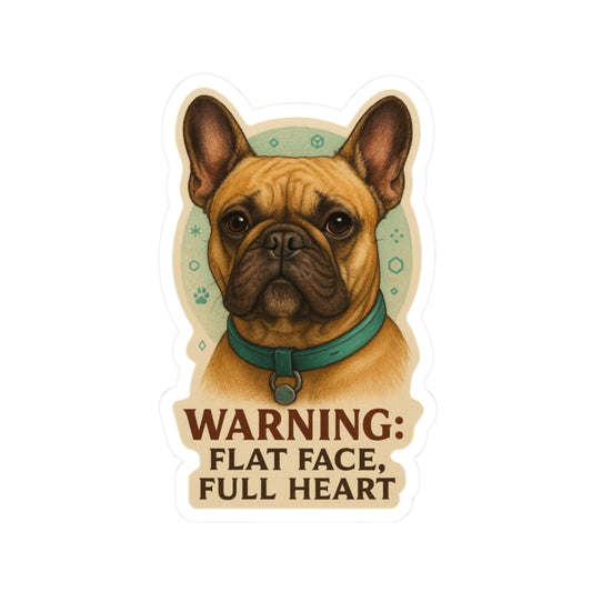 Flat Face, Full Heart Sticker