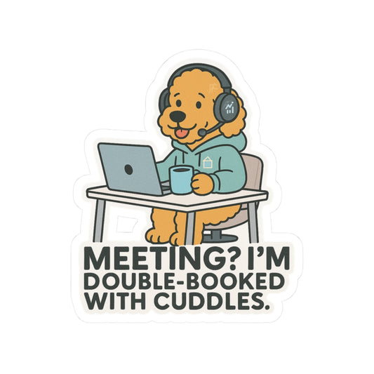 Double-Booked With Cuddles Sticker