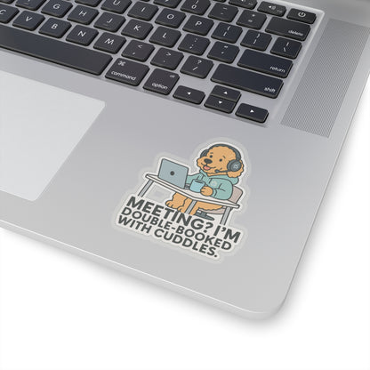 Double-Booked With Cuddles Sticker